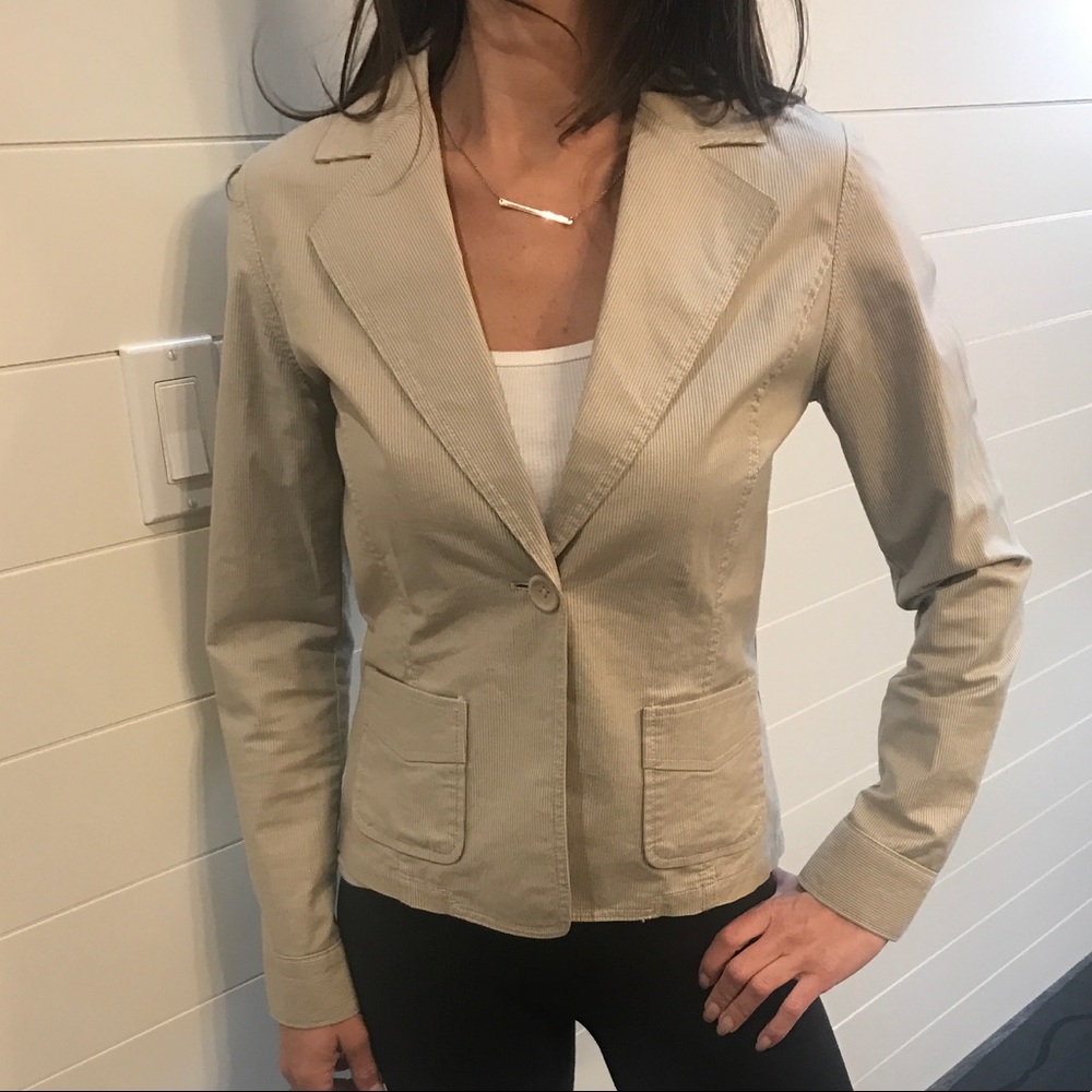 Nordstrom Halogen Blazer mini pinstripe cream